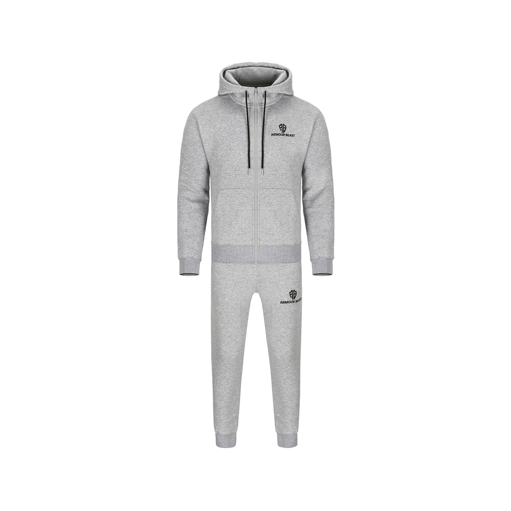 Apex Performance Fleece Zipper Tracksuit – Heather Grey