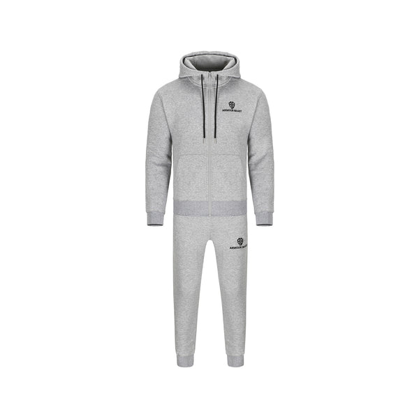 Apex Performance Fleece Zipper Tracksuit – Heather Grey