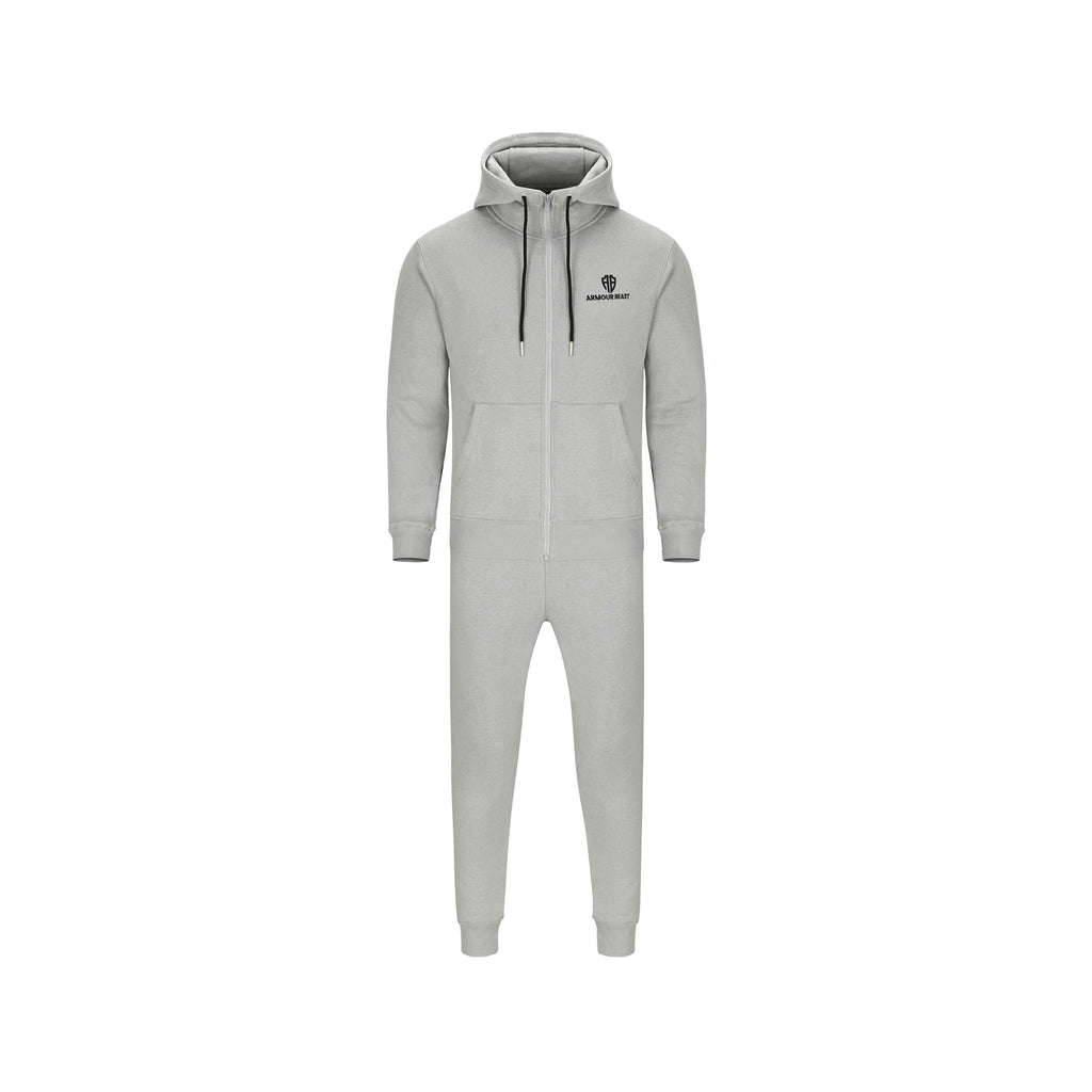 Apex Performance Fleece Zipper Tracksuit – Silver