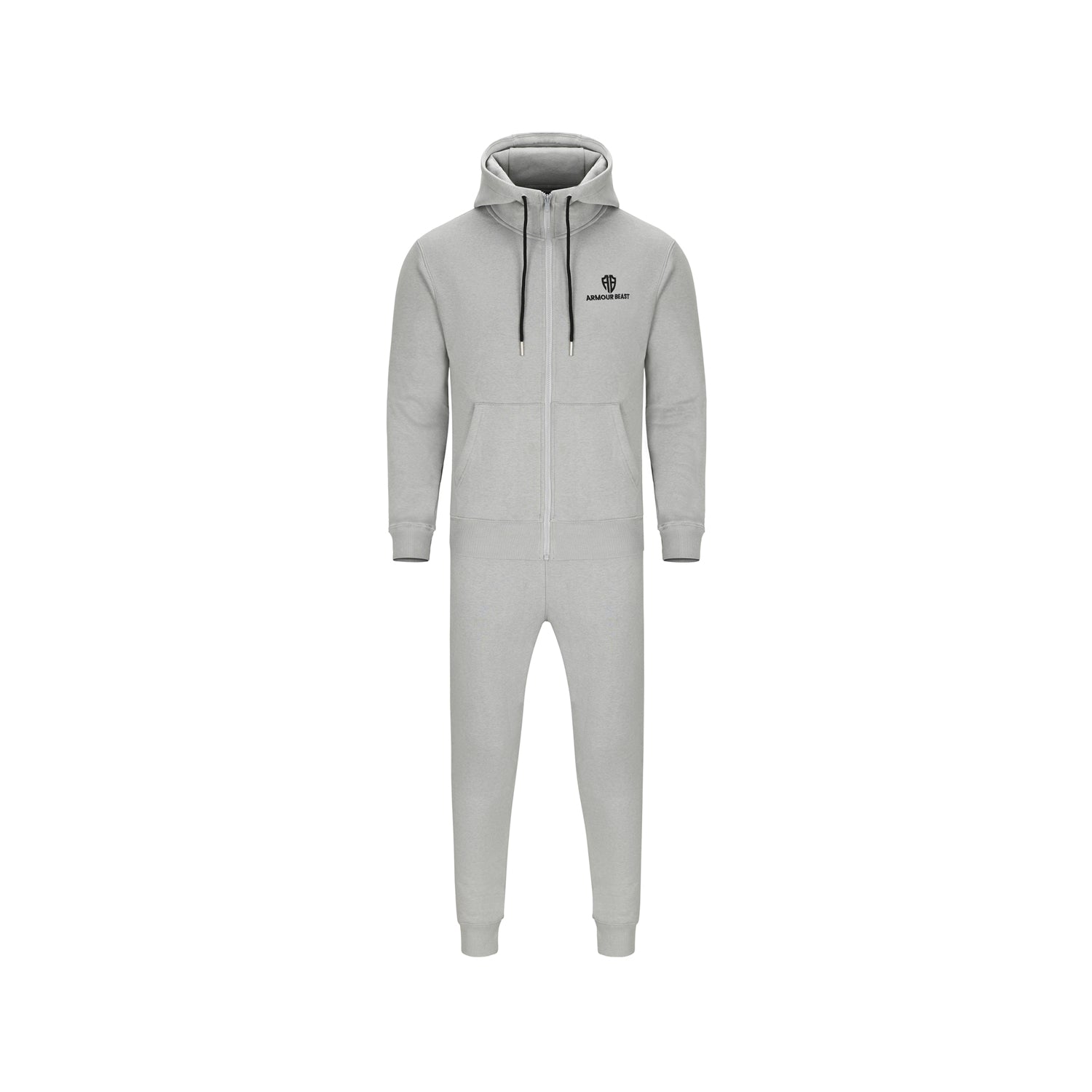 Apex Performance Fleece Zipper Tracksuit – Silver