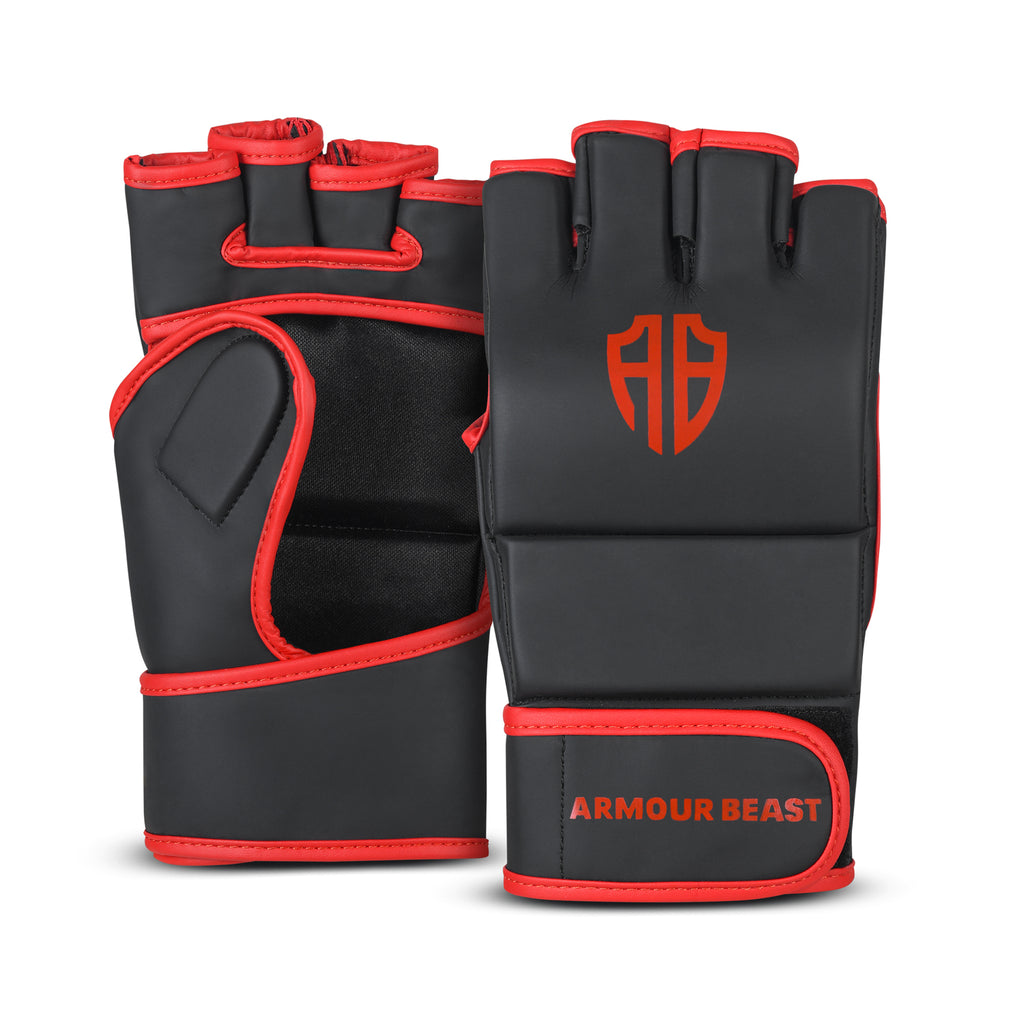 Elite Grip MMA Grappling Gloves Black/Red