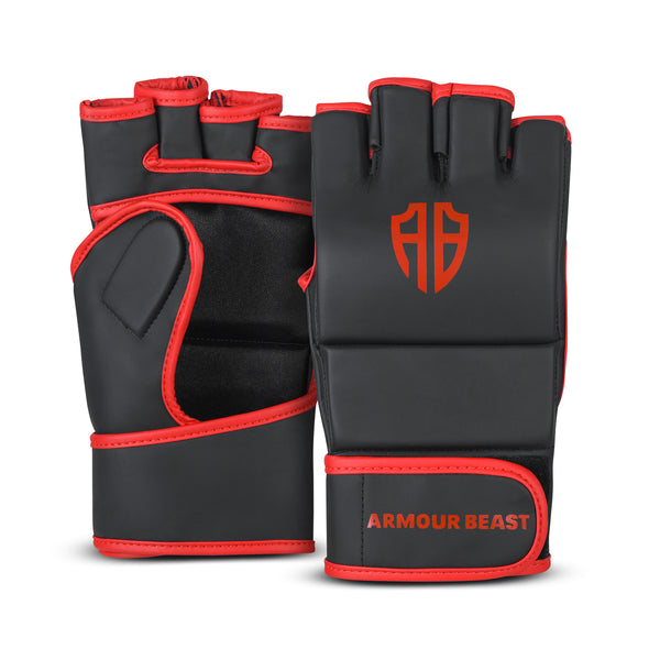 Elite Grip MMA Grappling Gloves Black/Red
