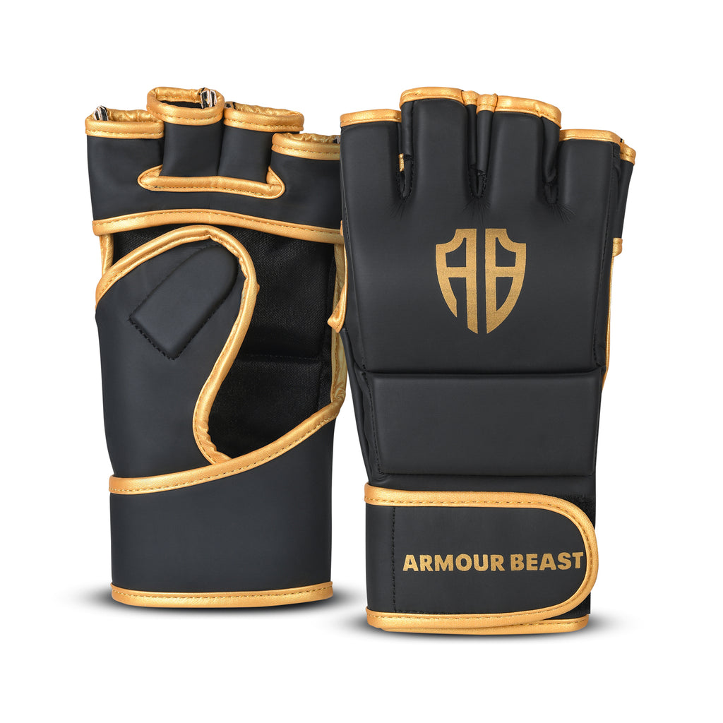 Elite Grip MMA Grappling Gloves Black/Gold