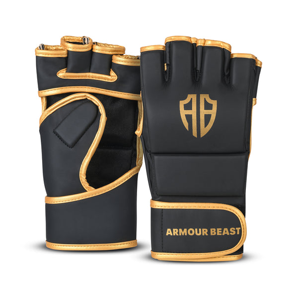 Elite Grip MMA Grappling Gloves Black/Gold