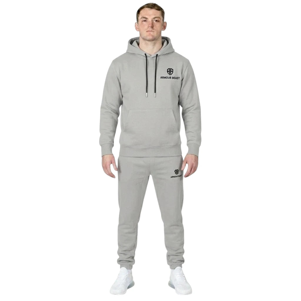Forge Pullover Fleece Tracksuit – Silver