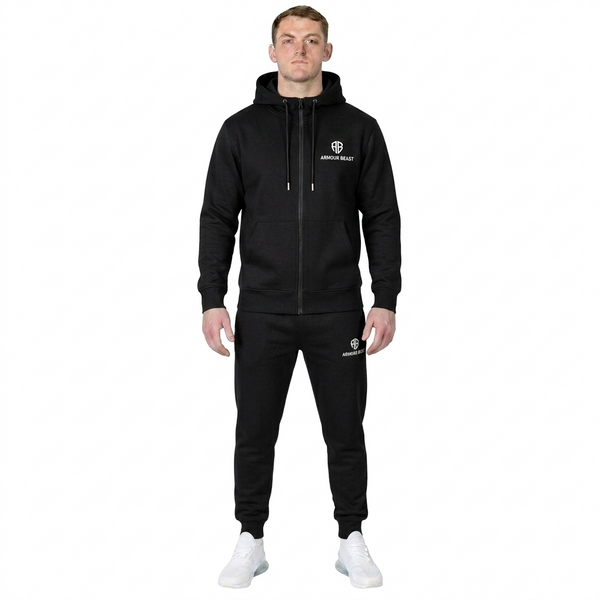 Apex Performance Fleece Zipper Tracksuit – Black