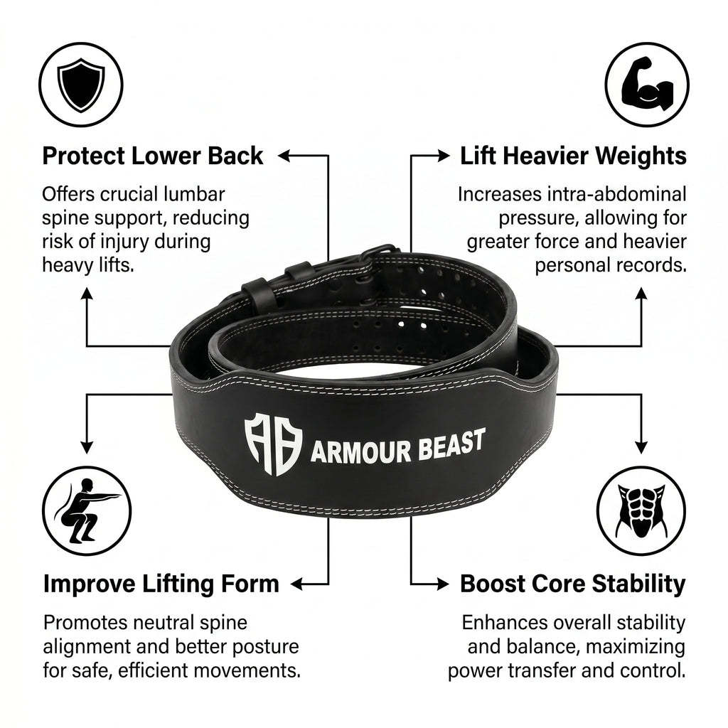6 inch Leather Weightlifting Belt