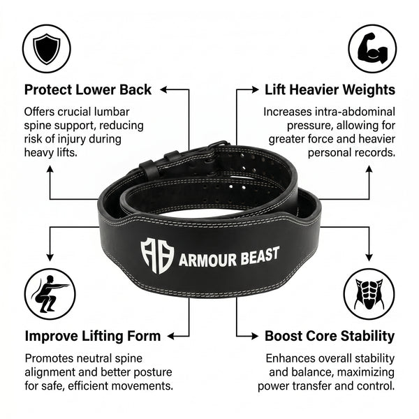 6 inch Leather Weightlifting Belt