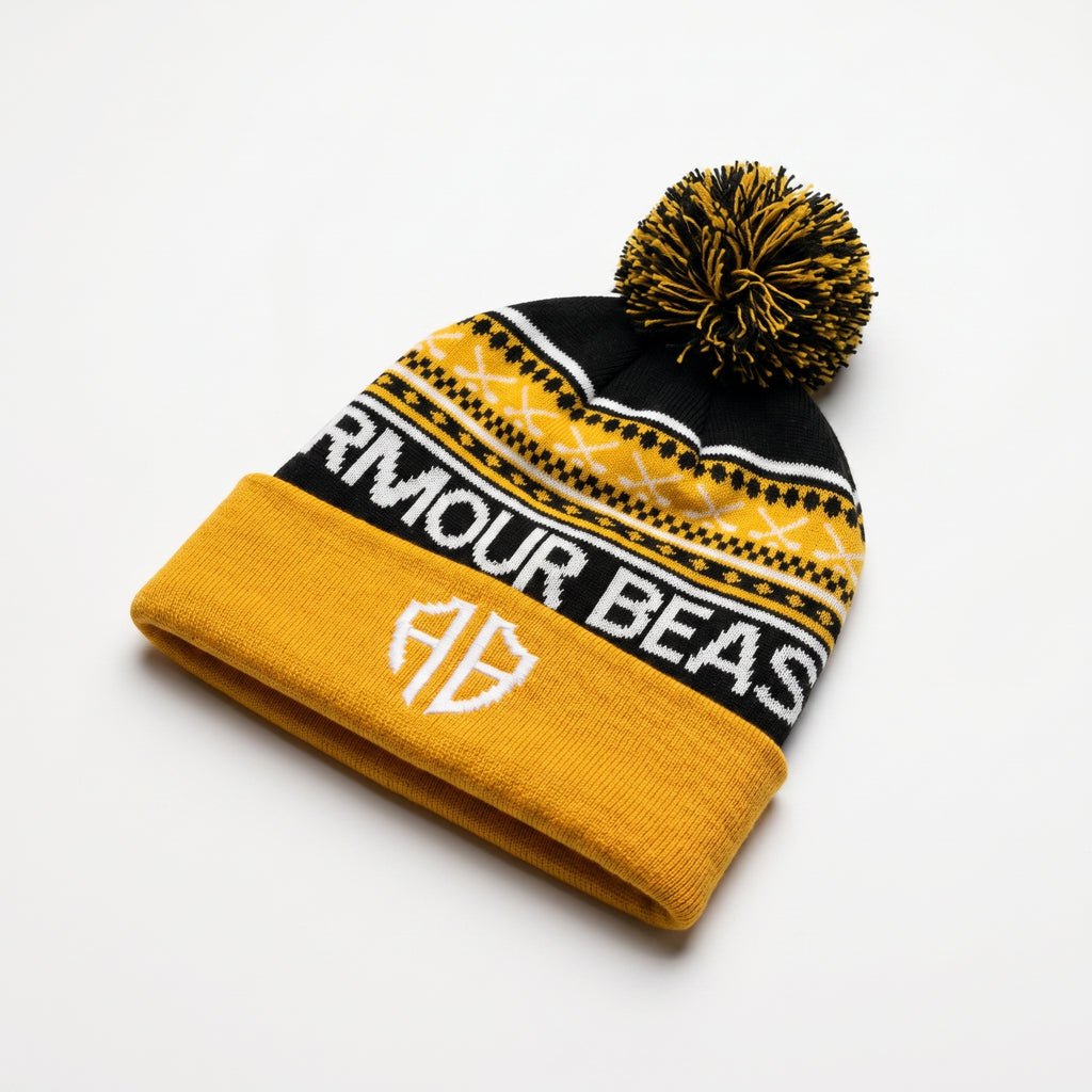 Yellow cap with puff