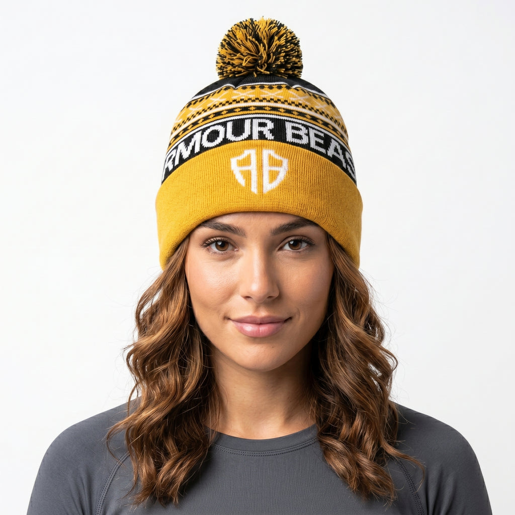 Yellow cap with puff